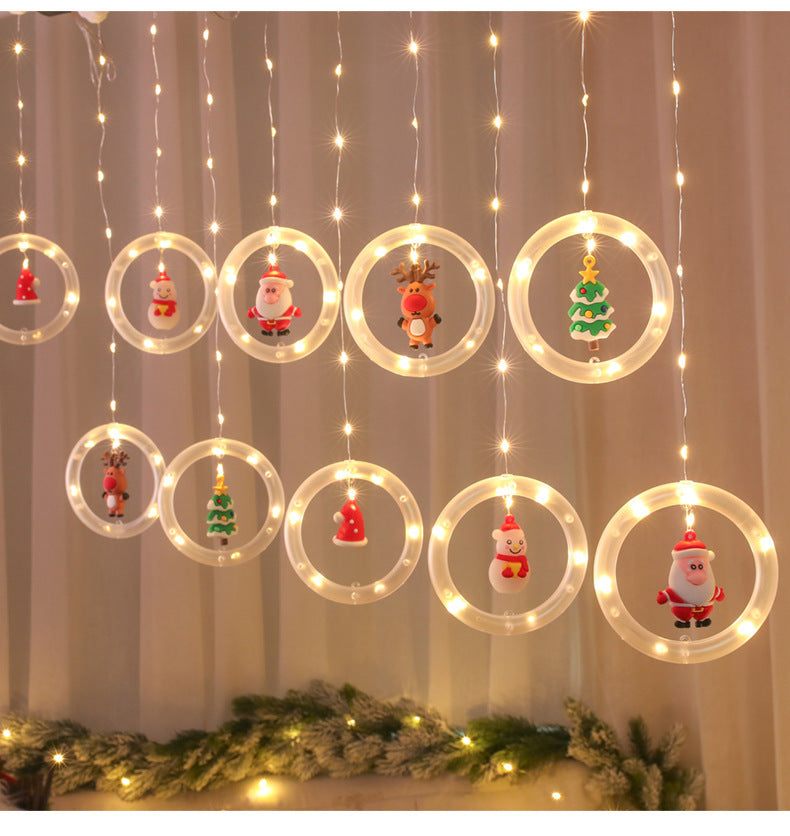 LED Christmas Curtain Lights, Indoor Scene Decoration, Creative Curtain Lights, Christmas Atmosphere Flashing Lights