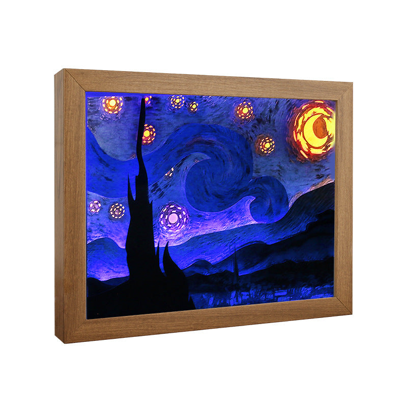 3D Light And Shadow Paper-cut Lamp Desktop Decoration