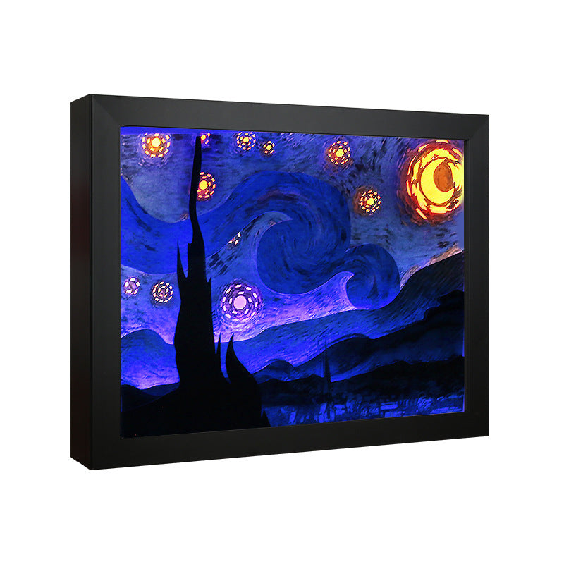 3D Light And Shadow Paper-cut Lamp Desktop Decoration