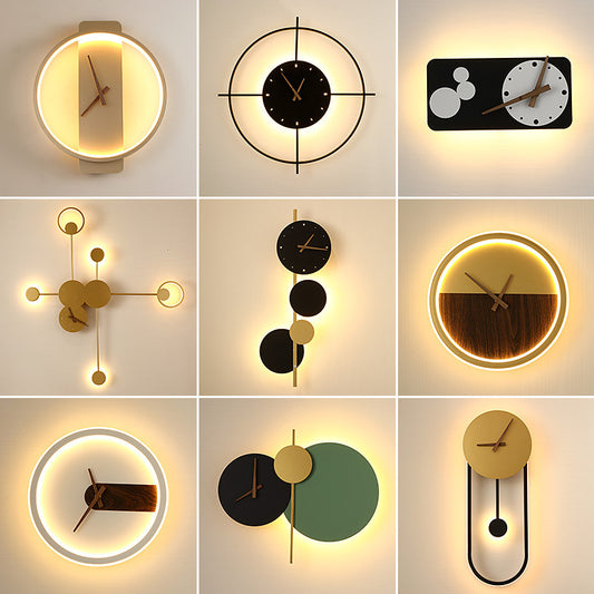Background Wall Corridor Aisle Wall Clock Lights
