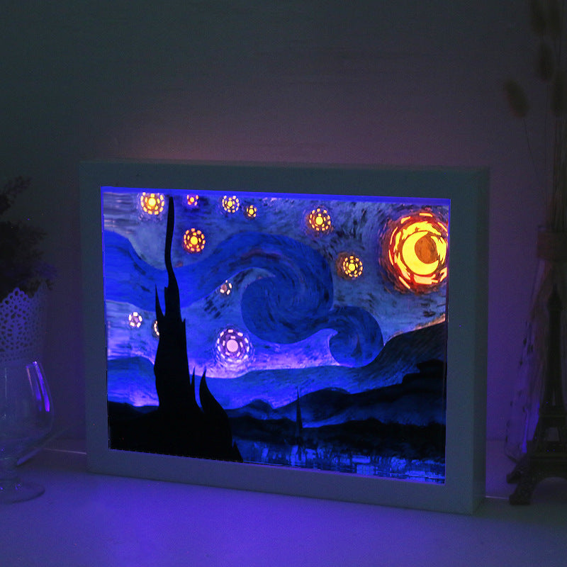 3D Light And Shadow Paper-cut Lamp Desktop Decoration